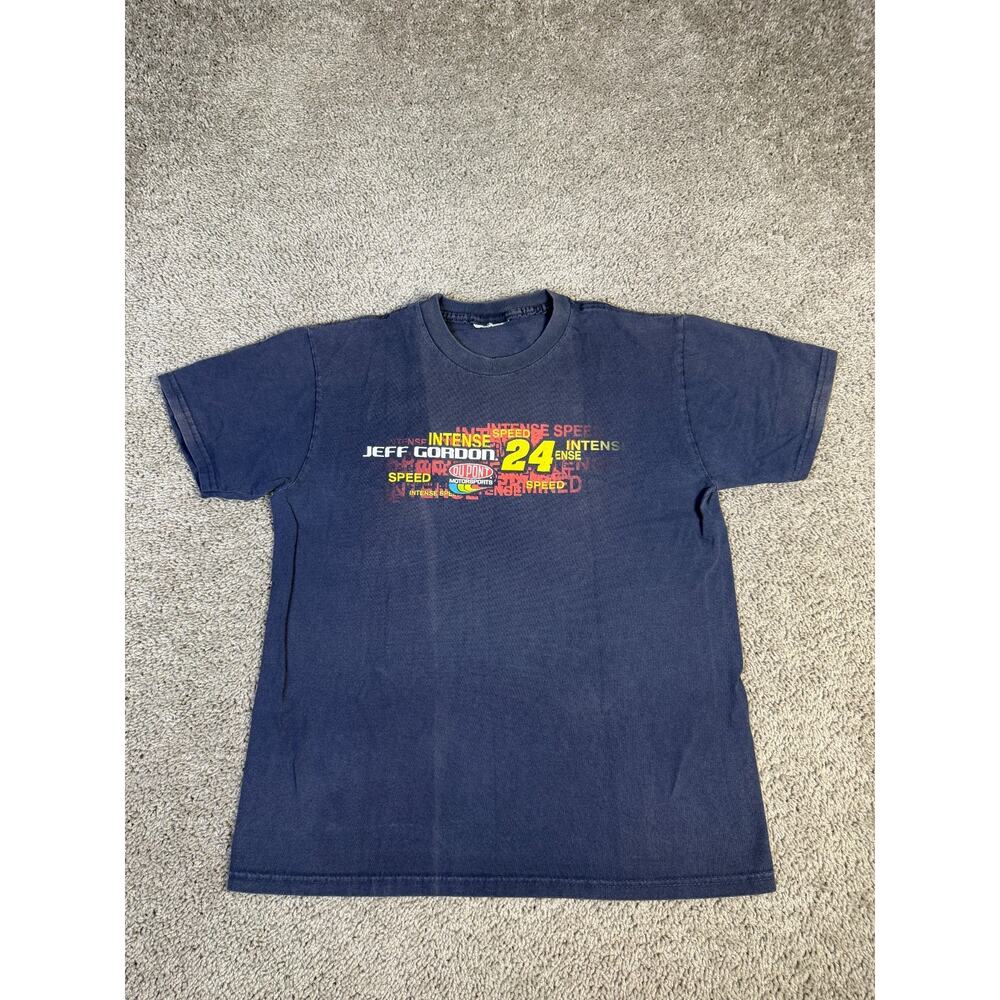 VTG Jeff Gordon NASCAR Shirt Mens Large Blue Du Pont Winners Circle Racing 2000s